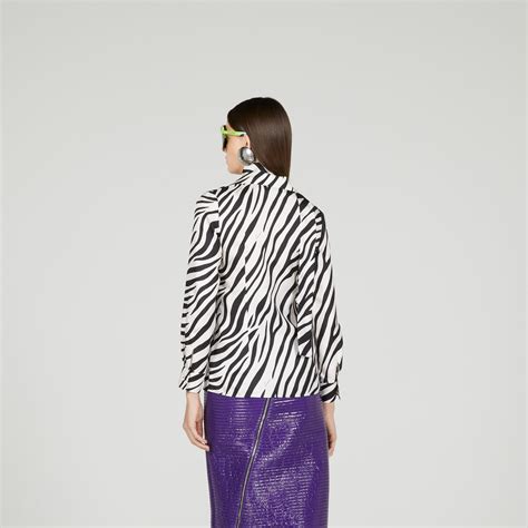 Gucci zebra print silk shirt 